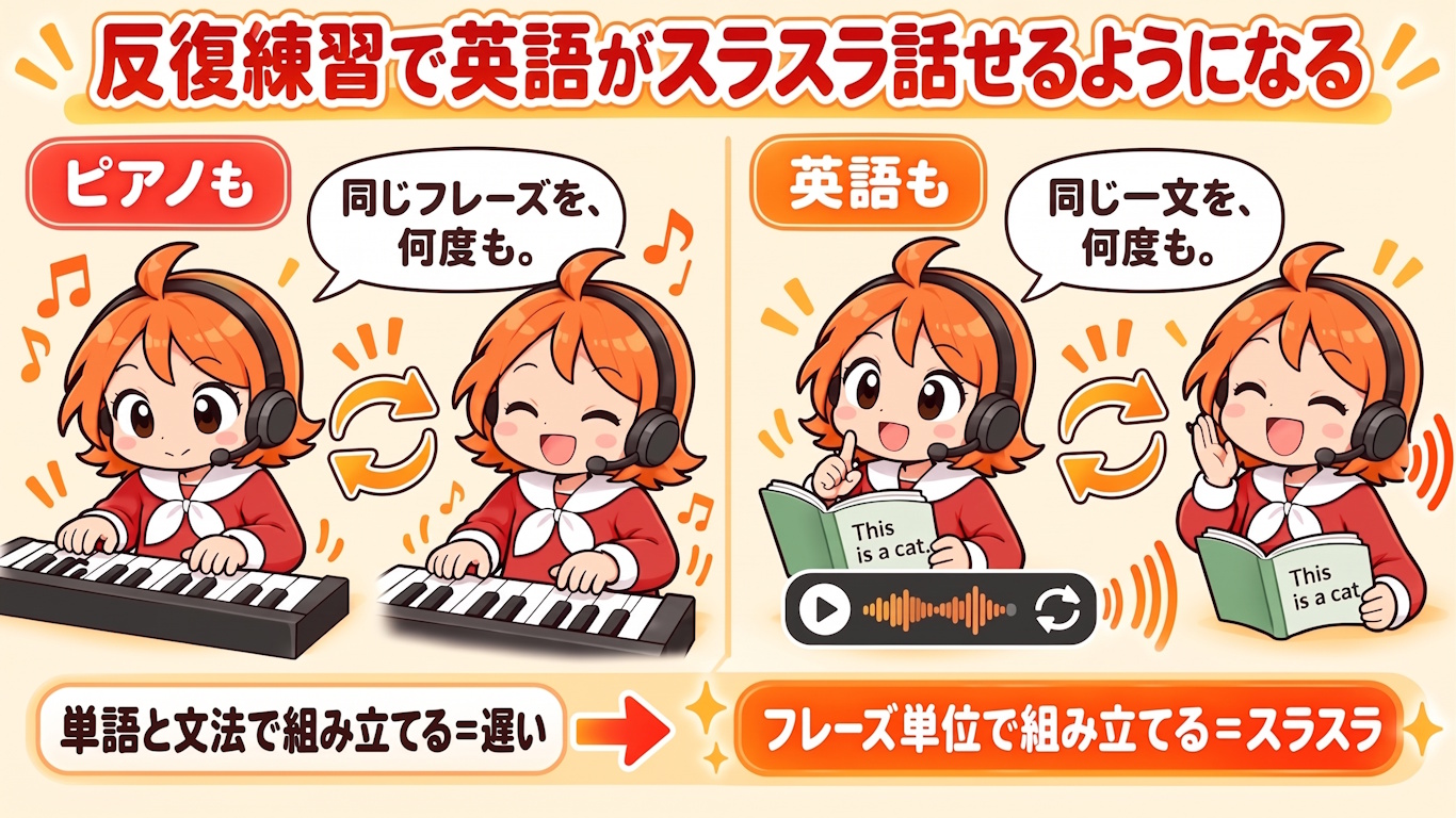 ピアノの練習のように